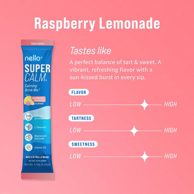 Nello Supercalm Powdered Drink Mix - Raspberry Lemonade