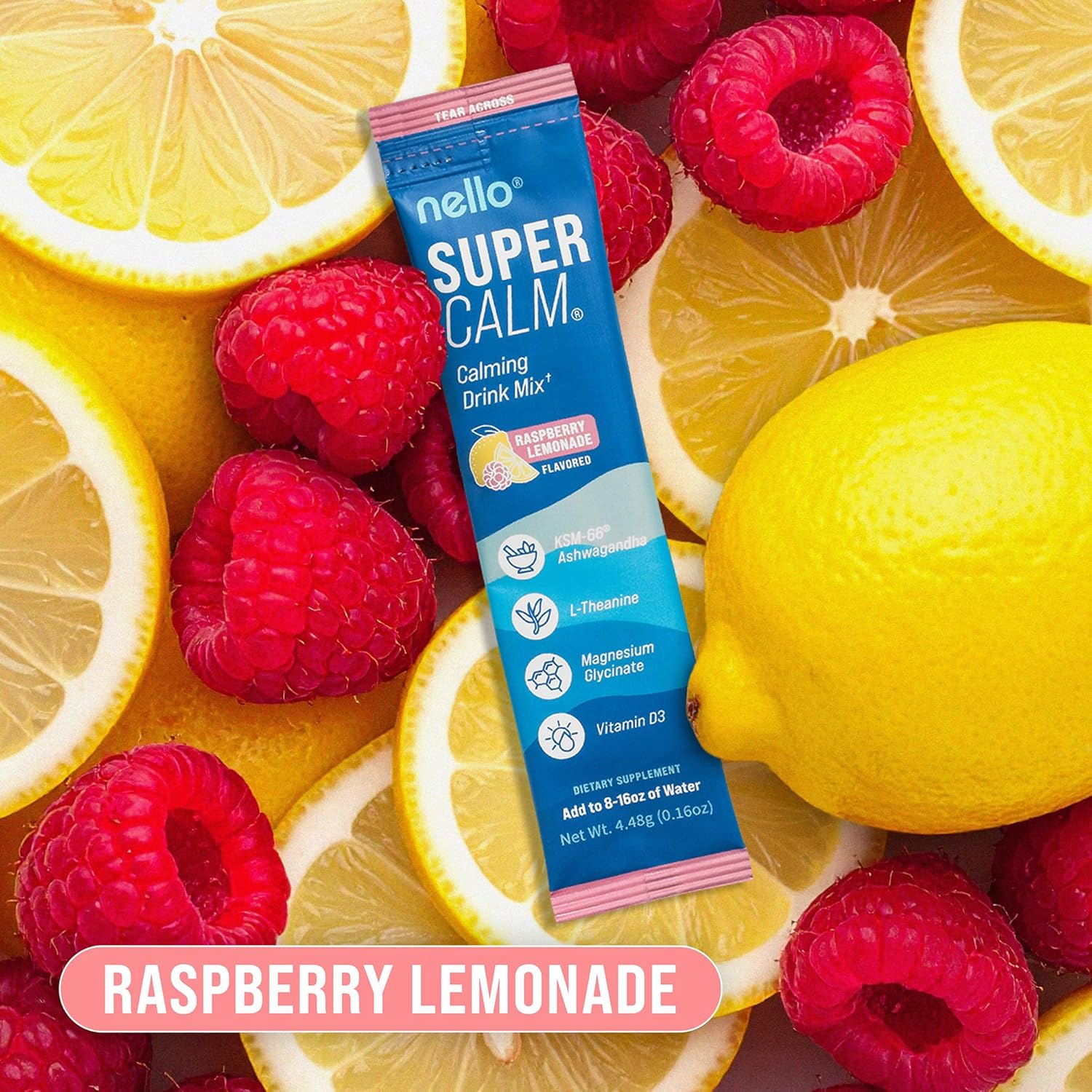 Nello Supercalm Powdered Drink Mix - Raspberry Lemonade