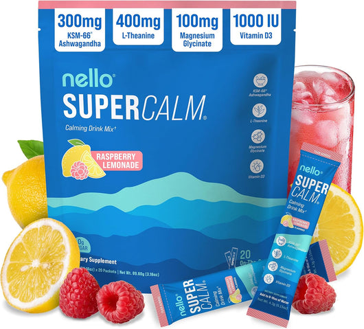 Nello Supercalm Powdered Drink Mix - Raspberry Lemonade