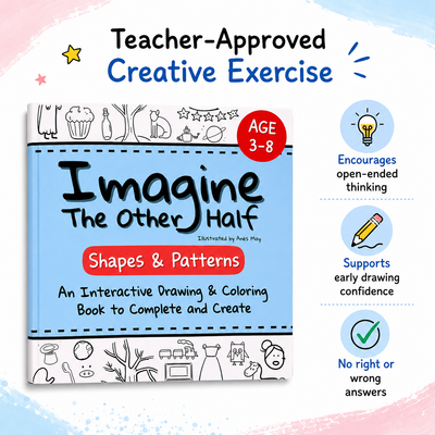 Imagine The Other Half Book Set: An Interactive Drawing & Coloring Book for Ages 3-8 to Complete and Create Half-Drawn Creative Book