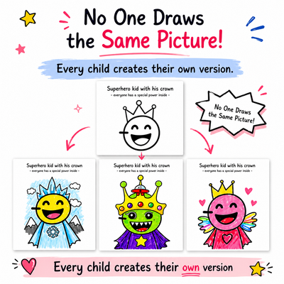 Imagine The Other Half Book Set: An Interactive Drawing & Coloring Book for Ages 3-8 to Complete and Create Half-Drawn Creative Book