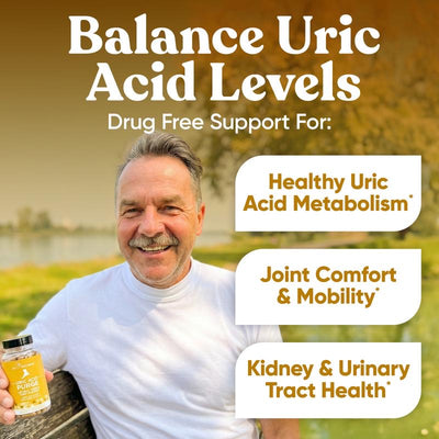 Eu Natural Purge Uric Acid Flush - Eat & Drink What You Want - Uric Acid Support for Joints & Mobility with Celery Seed, Tart Cherry & Chanca Piedra - 60 Vegetarian Capsules