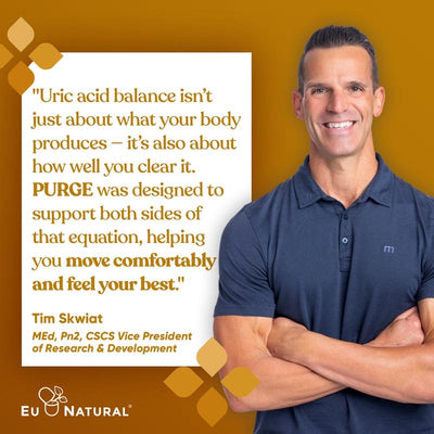 Eu Natural Purge Uric Acid Flush - Eat & Drink What You Want - Uric Acid Support for Joints & Mobility with Celery Seed, Tart Cherry & Chanca Piedra - 60 Vegetarian Capsules