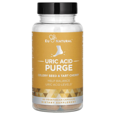 Eu Natural Purge Uric Acid Flush - Eat & Drink What You Want - Uric Acid Support for Joints & Mobility with Celery Seed, Tart Cherry & Chanca Piedra - 60 Vegetarian Capsules